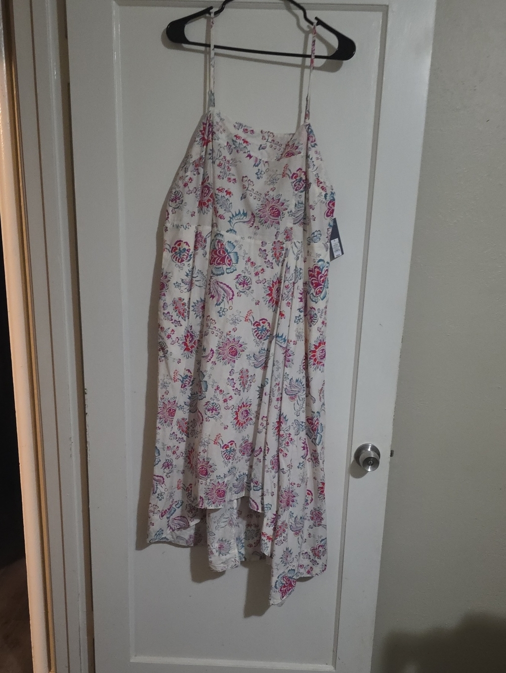 Target Cream Floral Sundress with Pink & Blue Print